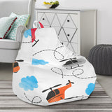 Watercolor Helicopter Cloud Pattern Bean Bag Cover