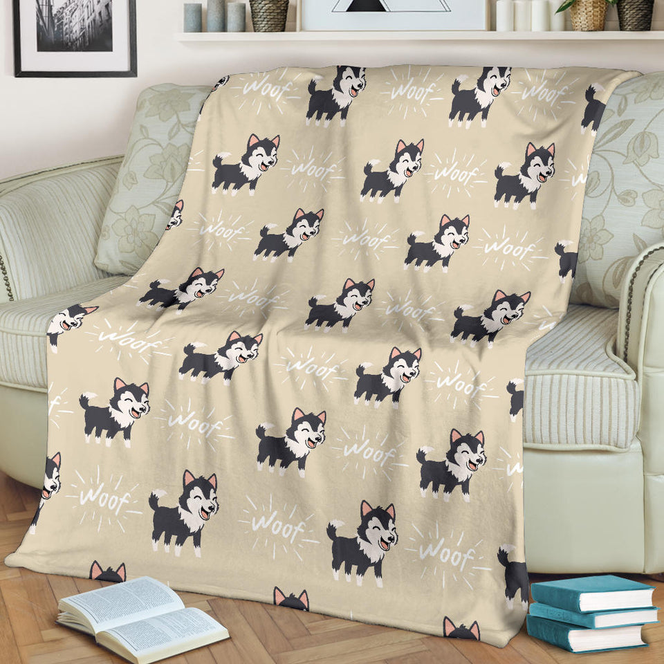 Cute Siberian Husky Premium Blanket