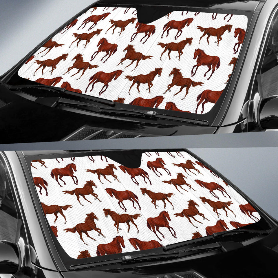 Horses Running Pattern Background Car Sun Shade