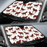 Horses Running Pattern Background Car Sun Shade