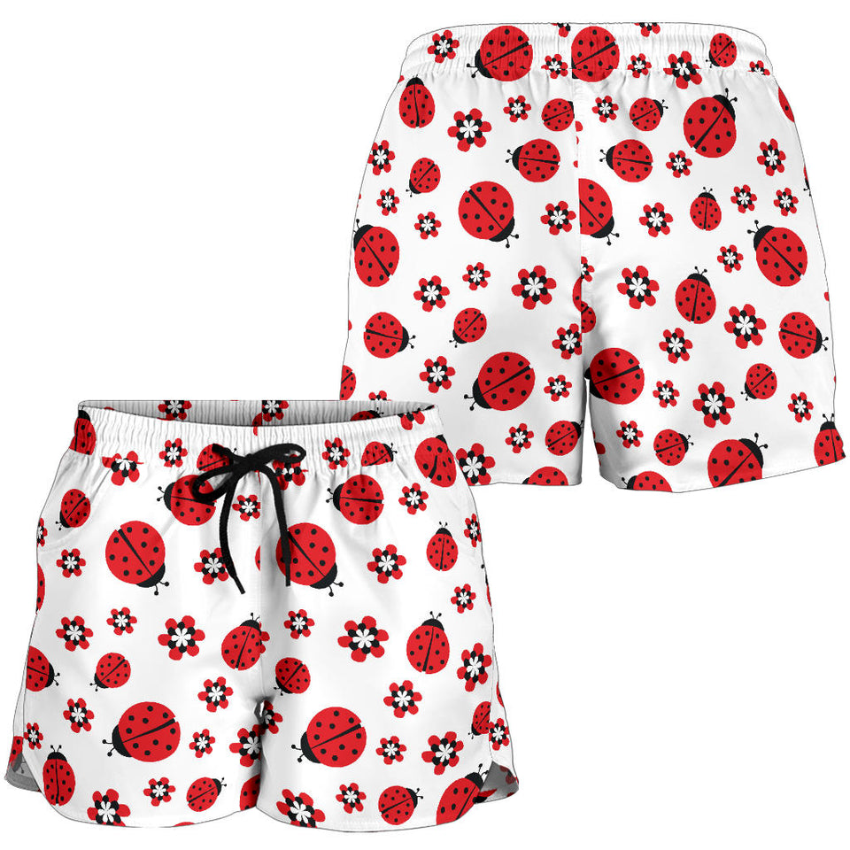 Ladybug Pattern Print Design 04 Women Shorts
