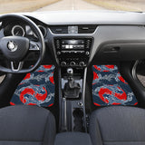 Koi Fish Carp Fishs Hand Drawn Japanese Art Front And Back Car Mats