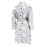 Bull Terrier Pattern Print Design 01 Men's Bathrobe