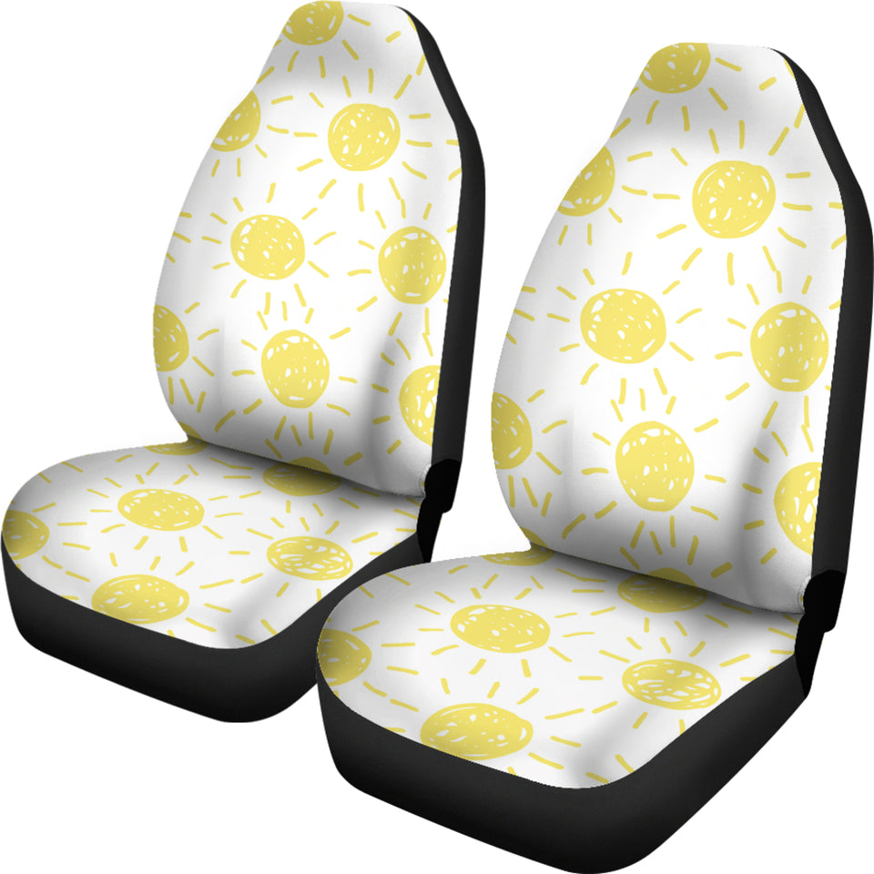 Hand Drawn Sun Pattern  Universal Fit Car Seat Covers