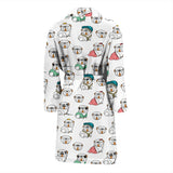 English Bulldog Pattern Print Design 03 Men's Bathrobe