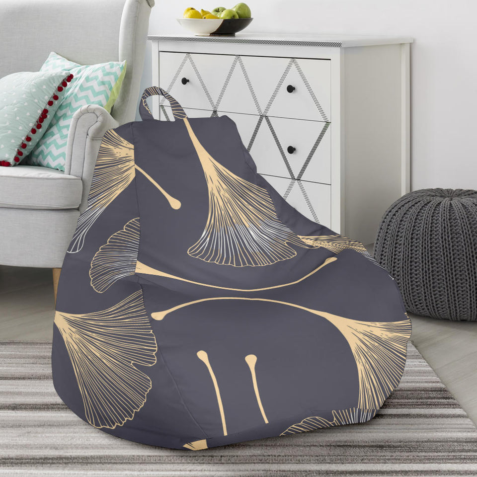 Gold Ginkgo Leaves Bean Bag Cover