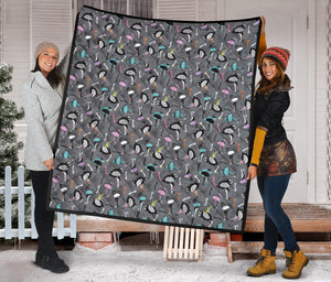 Ostrich Pattern Print Design 01 Premium Quilt