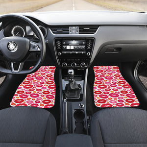 Lips Pattern Print Design 01 Front and Back Car Mats