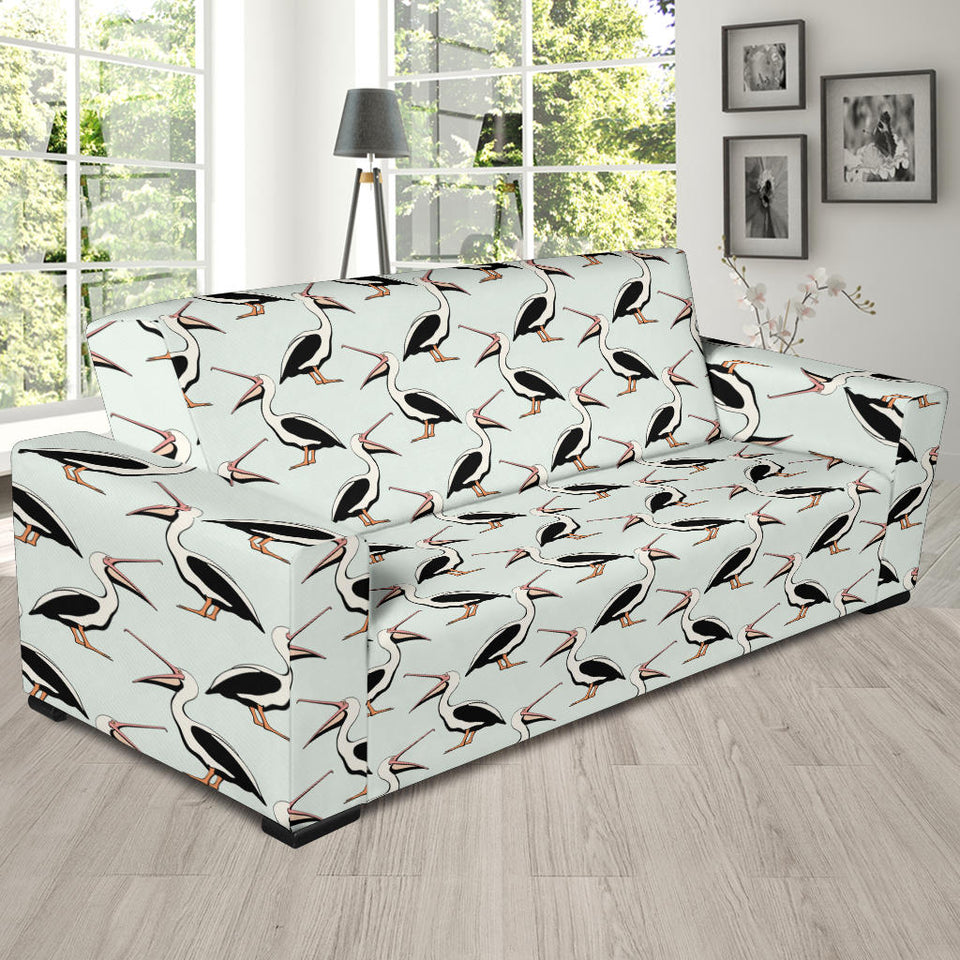 Pelican Pattern Print Design 02  Sofa Slipcover