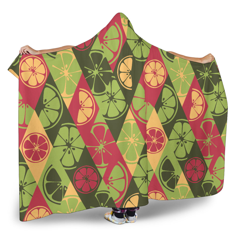 Cool Geometric Lime Pattern Hooded Blanket