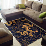 Gold Dragon Pattern Area Rug