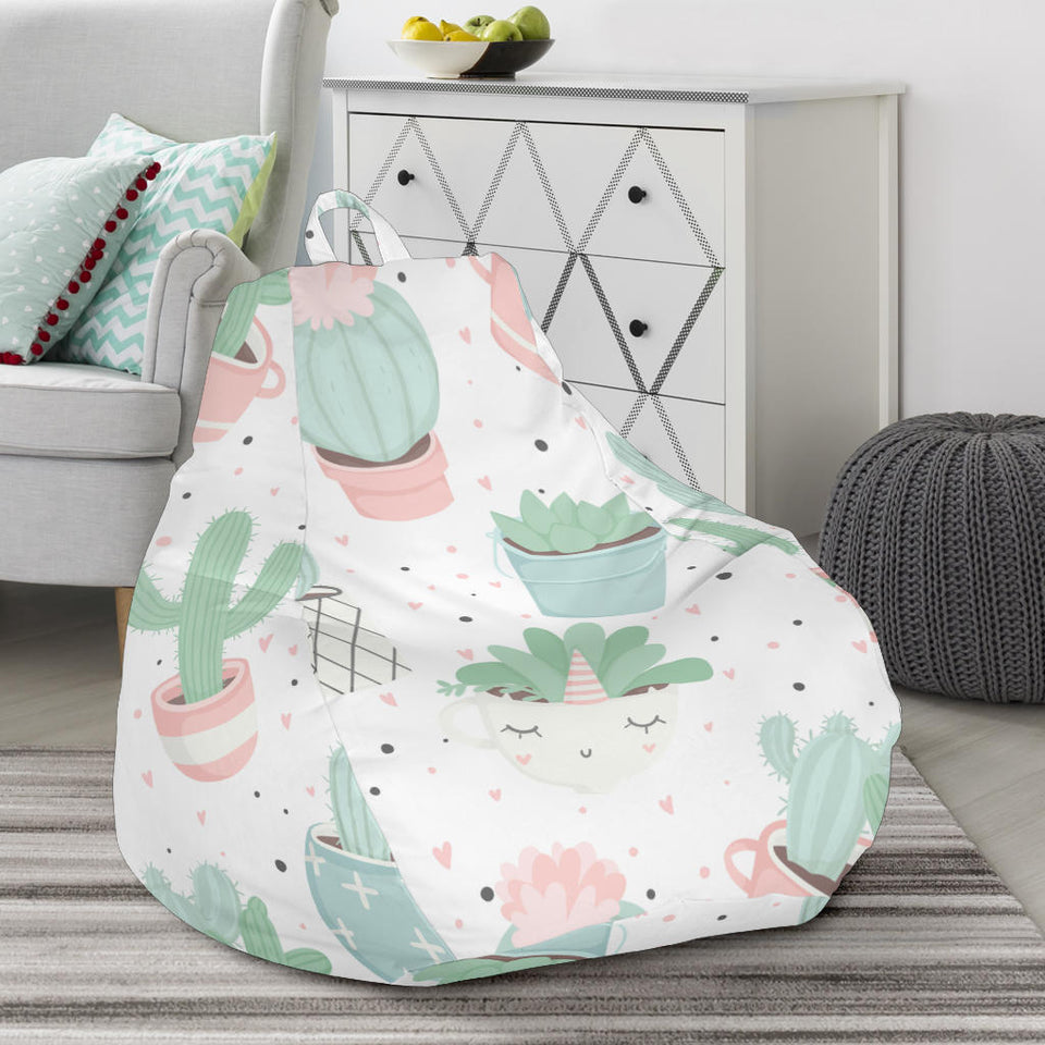 Pastel Colorcactus Pattern Copy Bean Bag Cover
