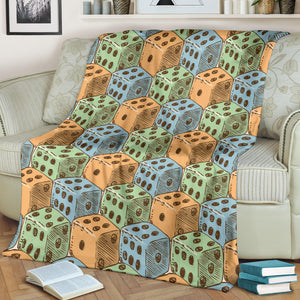 Dice Pattern Print Design 05 Premium Blanket