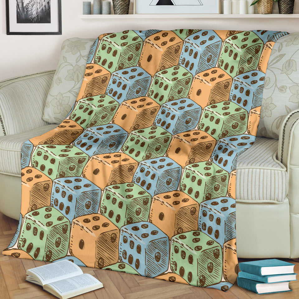 Dice Pattern Print Design 05 Premium Blanket