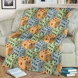 Dice Pattern Print Design 05 Premium Blanket