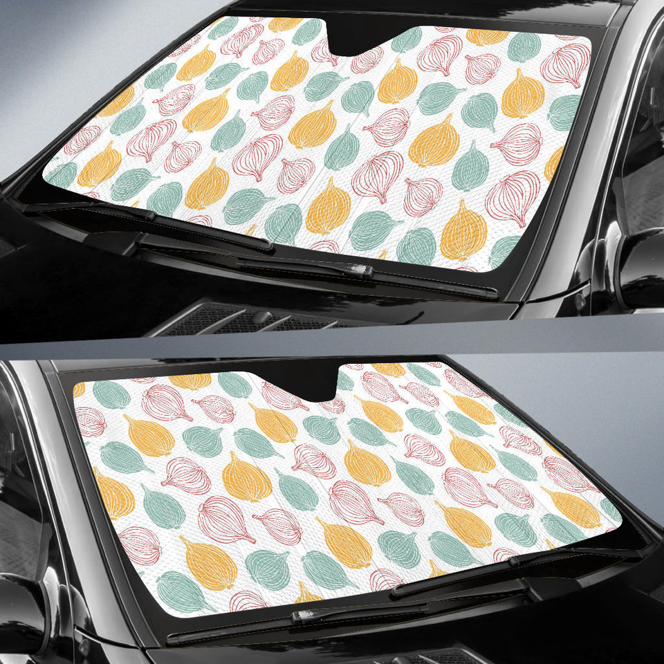 Colorful Onions White Background Car Sun Shade