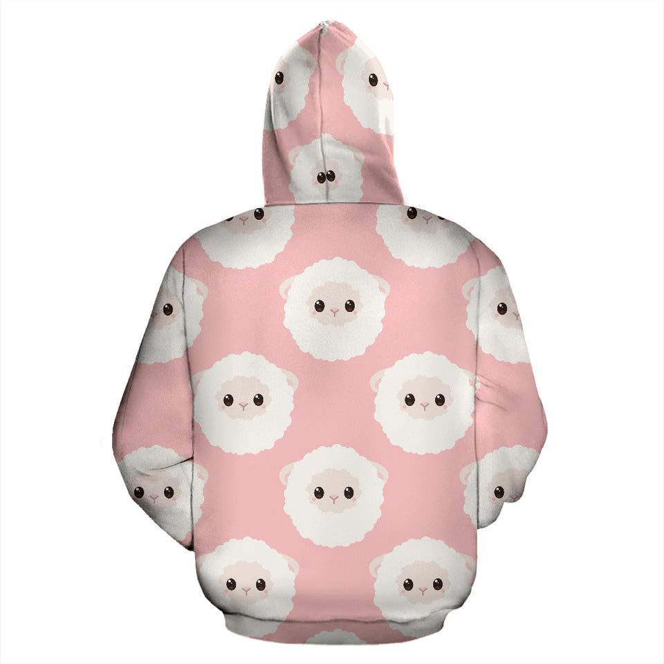 Cute Sheep Pattern Zip Up Hoodie