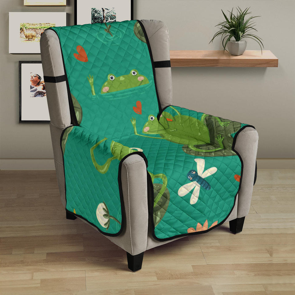 Cute frog dragonfly design pattern Chair Cover Protector