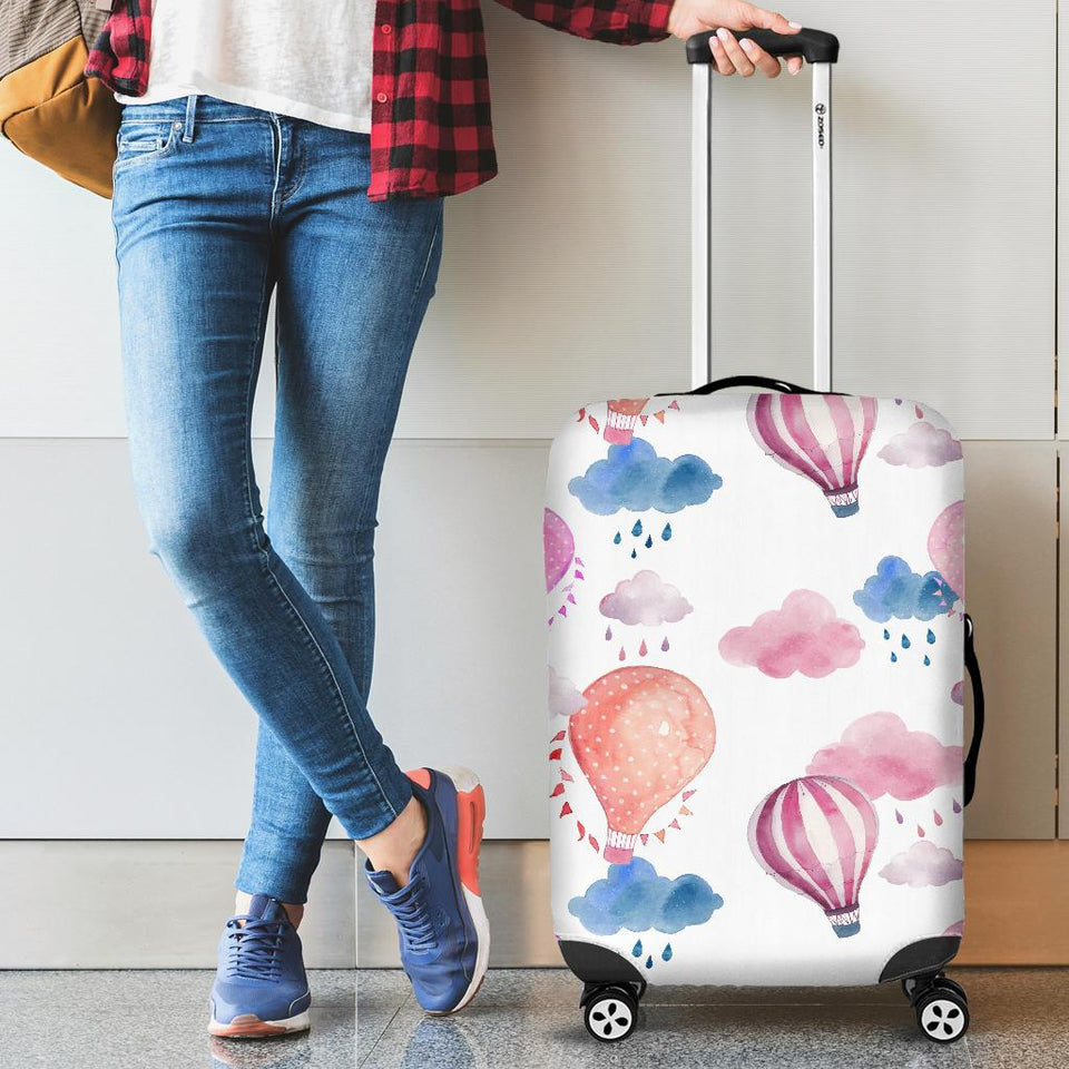 Watercolor Air Balloon Cloud Pattern Cabin Suitcases Luggages