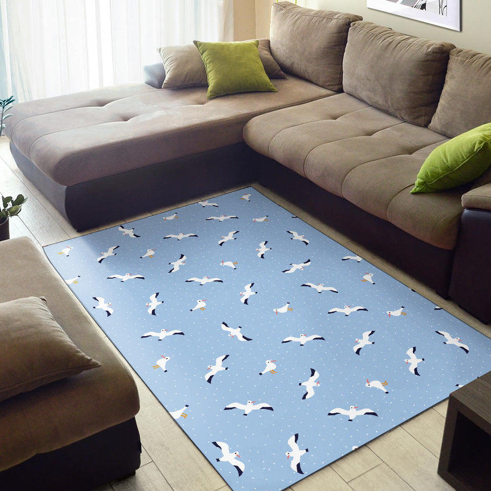 Seagull Pattern Print Design 02 Area Rug
