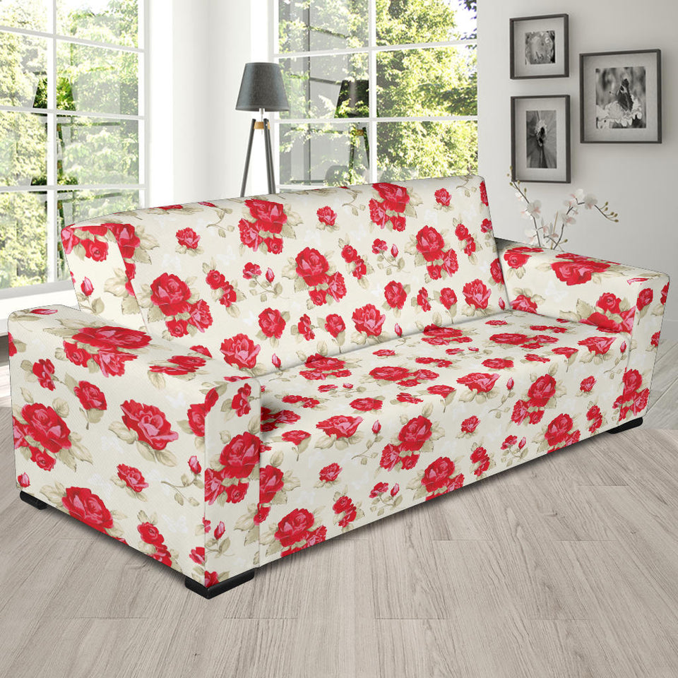 Rose Pattern Print Design 01  Sofa Slipcover