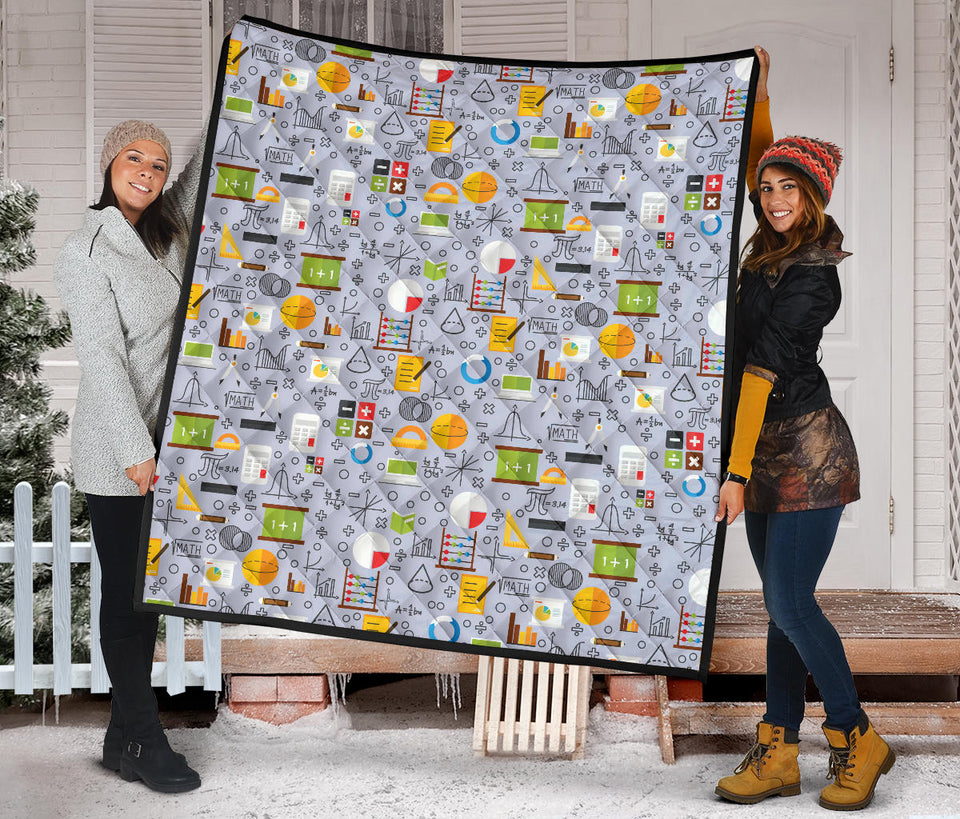 Math Pattern Print Design 04 Premium Quilt