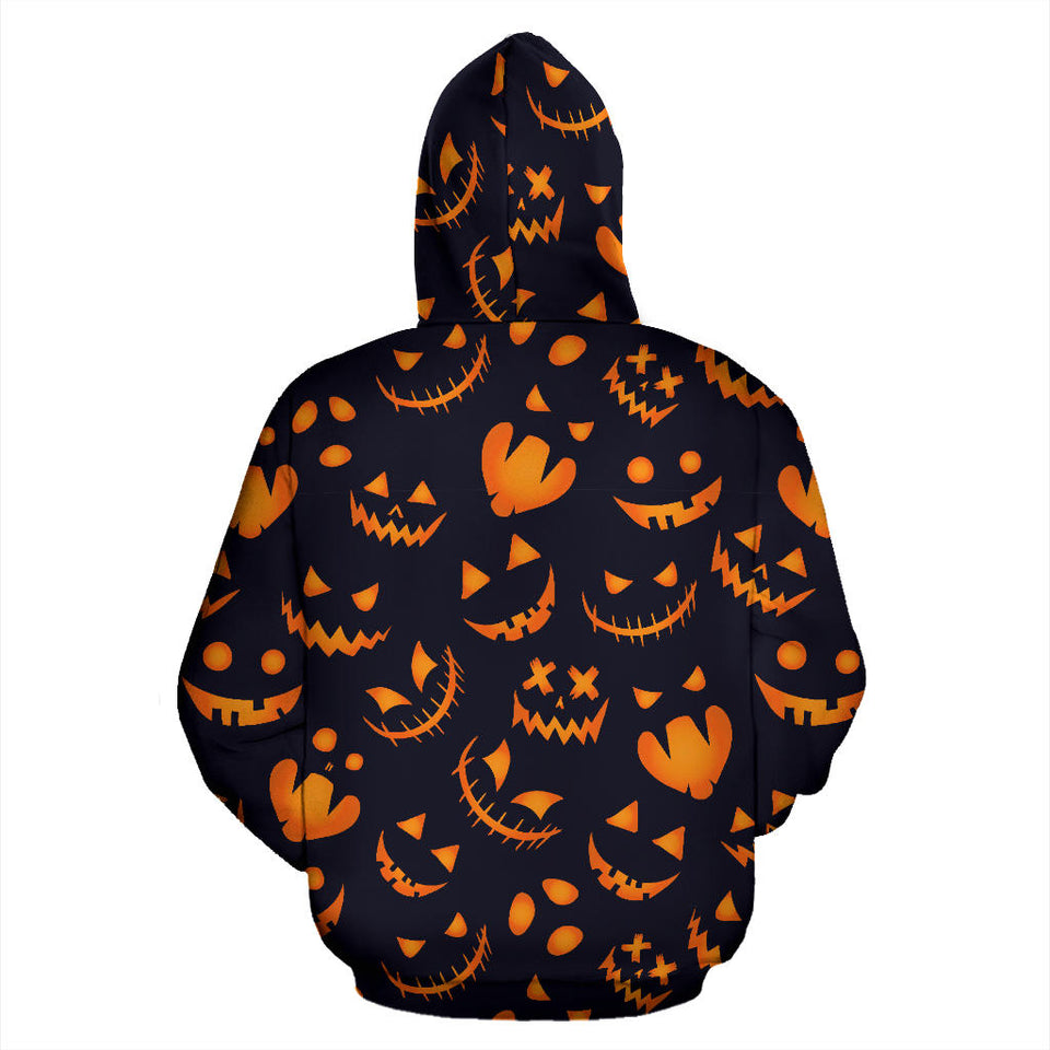 Halloween Pattern Pumpkin Background Men Women Pullover Hoodie