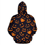 Halloween Pattern Pumpkin Background Men Women Pullover Hoodie