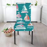 Cute Sailboat Pattern Dining Chair Slipcover