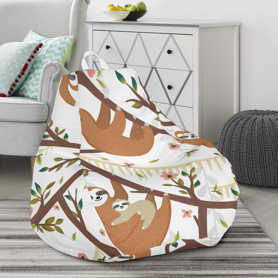 Sloths Hanging On The Tree Pattern Bean Bag Cover