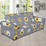 Cute Hamster Sunflower Pattern Background Sofa Slipcover