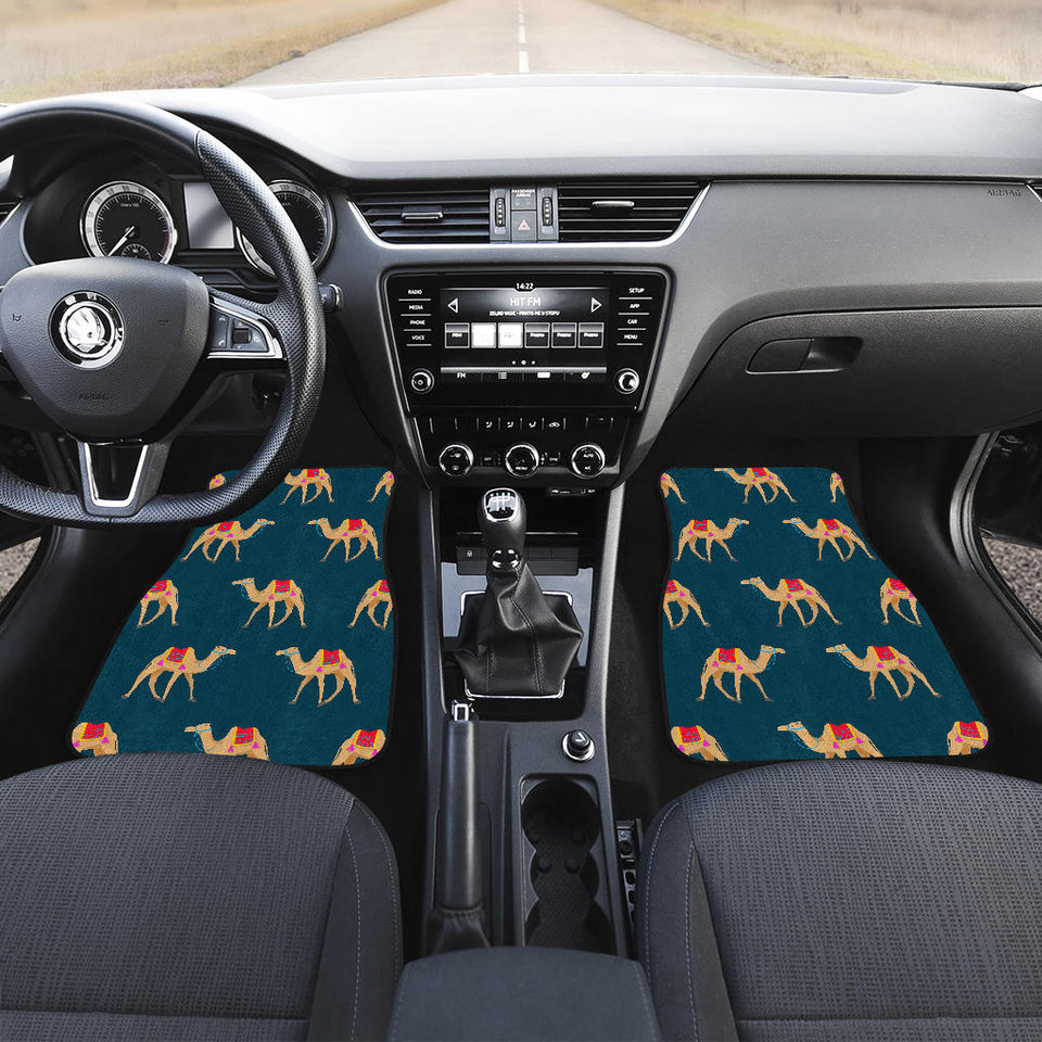 Camel Pattern Blue Blackground Front And Back Car Mats
