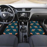 Camel Pattern Blue Blackground Front And Back Car Mats