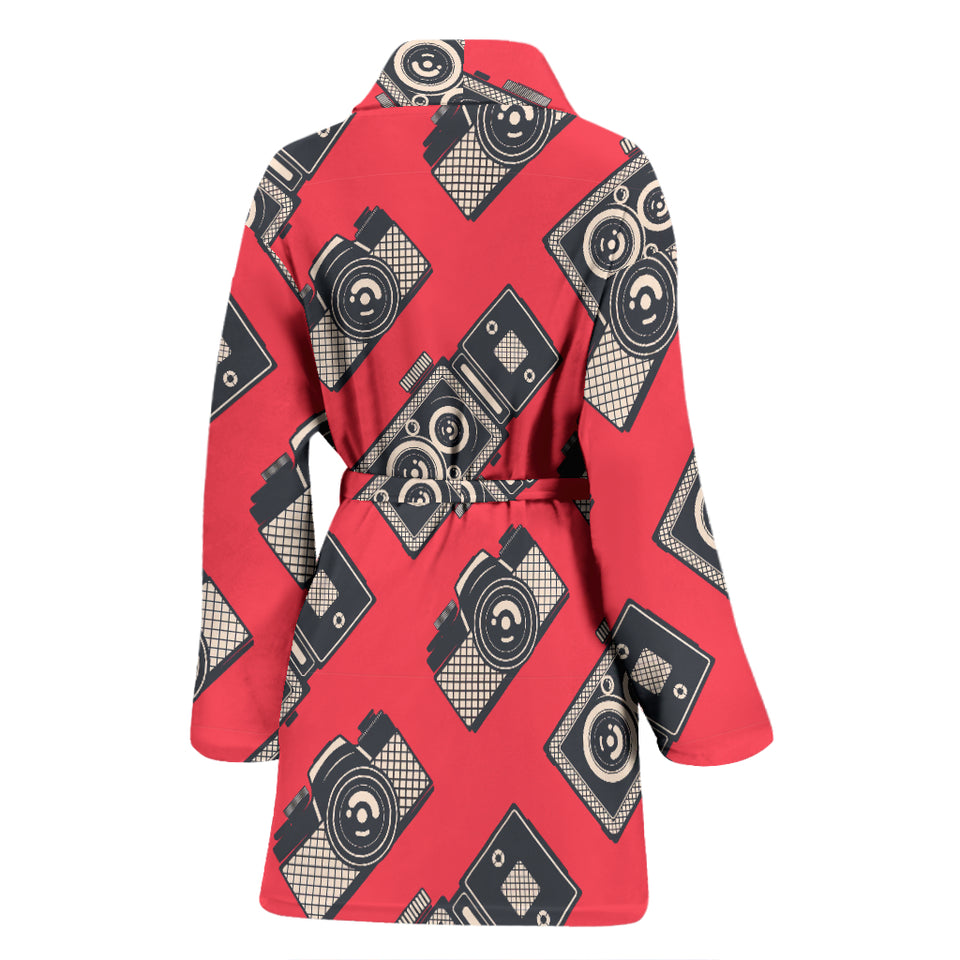 Camera Pattern Print Design 05 Women's Bathrobe