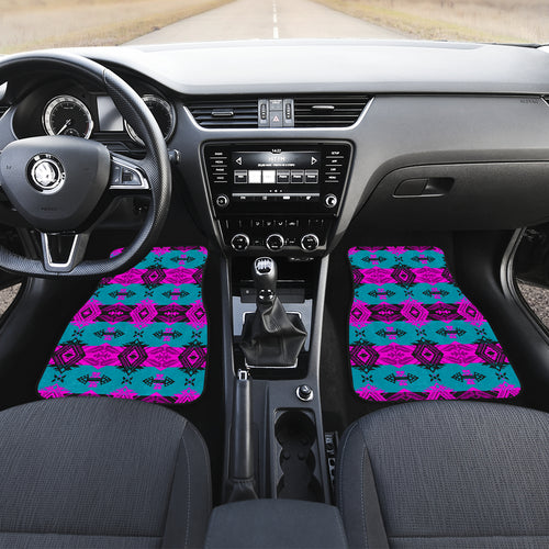 Sovereign Nation Teal And Pink Front Car Mats (Set Of 2)