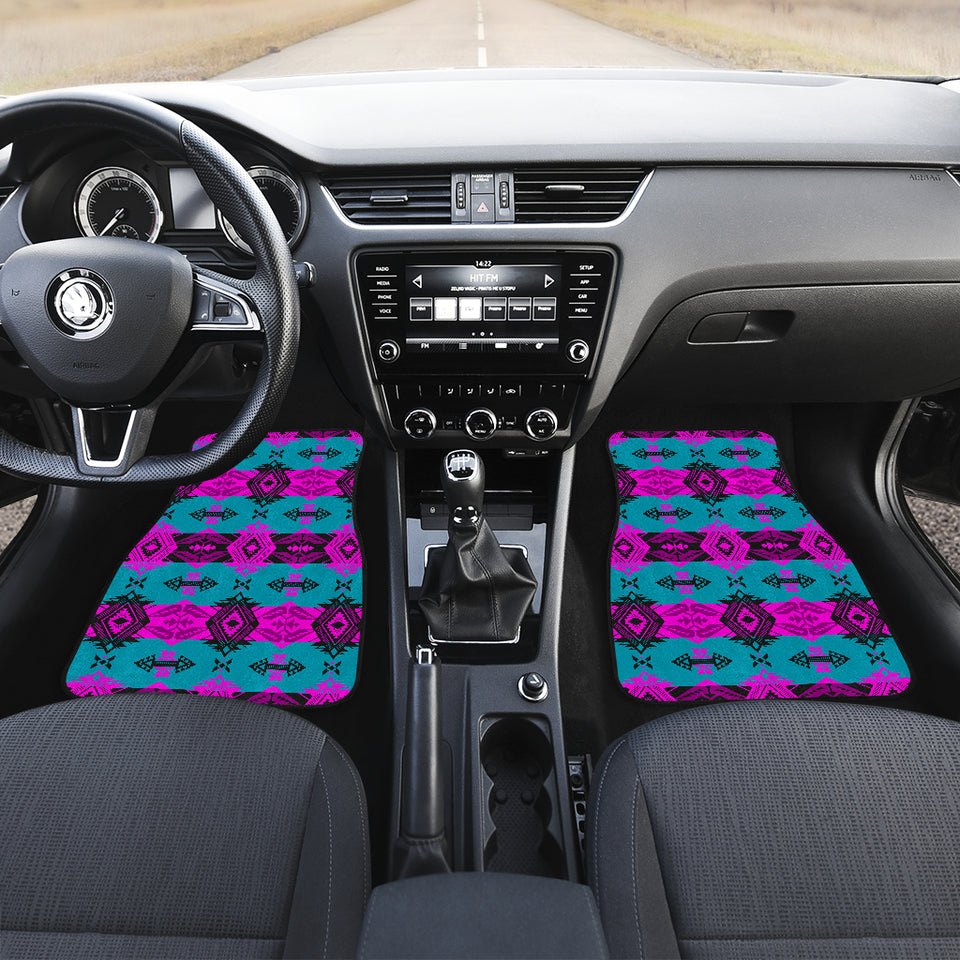 Sovereign Nation Teal And Pink Front Car Mats (Set Of 2)