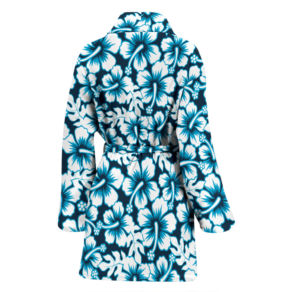 Hibiscus Pattern Print Design 04 Women's Bathrobe