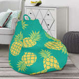 Pineapples Pattern Green Background Bean Bag Cover