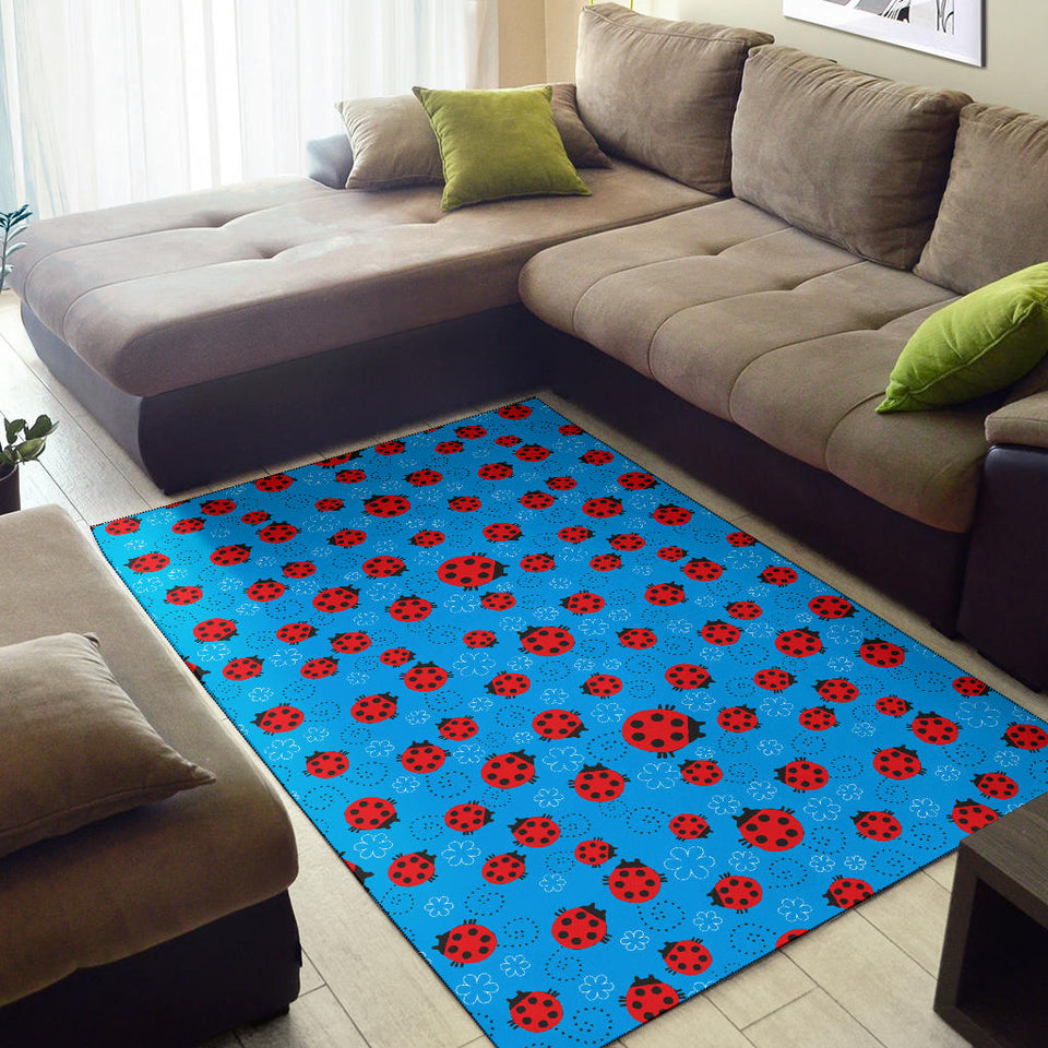 Ladybug Pattern Print Design 02 Area Rug