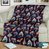 Colorful Mushroom Pattern Premium Blanket