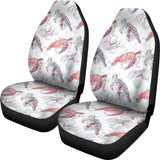 Watercolor Sea Turtle Jellyfish Pattern  Universal Fit Car Seat Covers