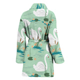White Swan Lake Pattern Women'S Bathrobe