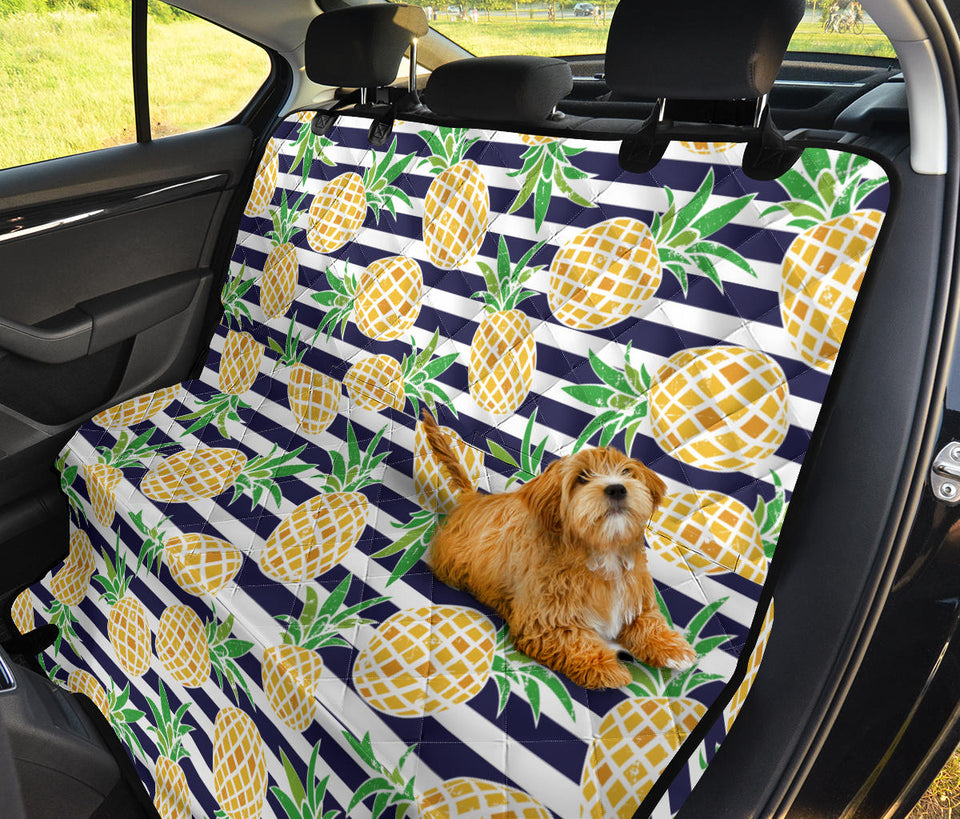 Pineapples Pattern Striped Background Dog Car Seat Covers