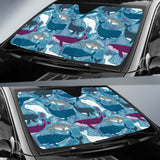 Whale Design Pattern Car Sun Shade