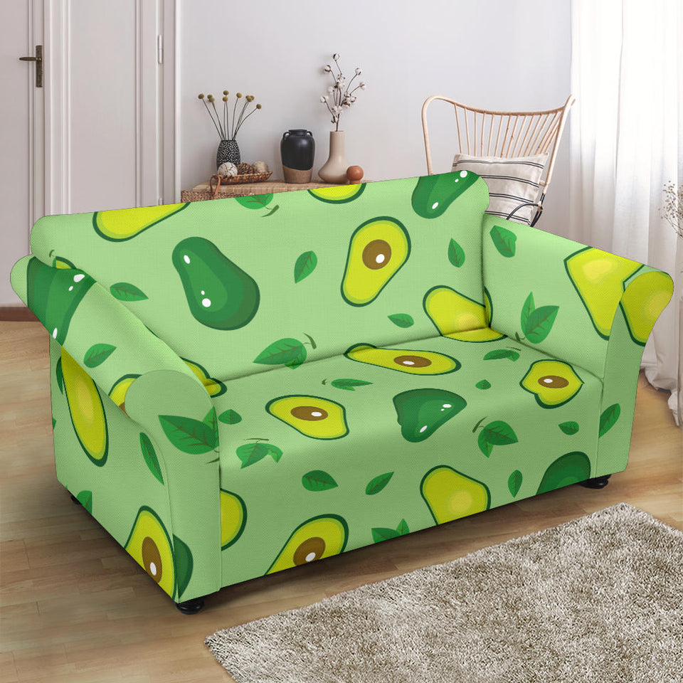 Avocado Pattern Green Background Loveseat Couch Slipcover
