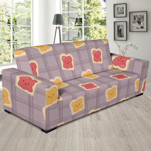 Bread Toast Pattern Print Design 05 Sofa Slipcover