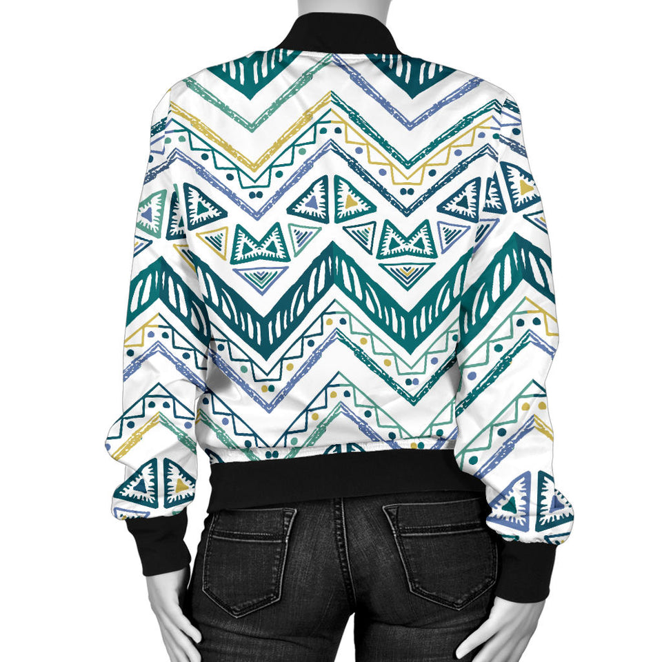Zigzag  Chevron Paint Design Pattern Women'S Bomber Jacket