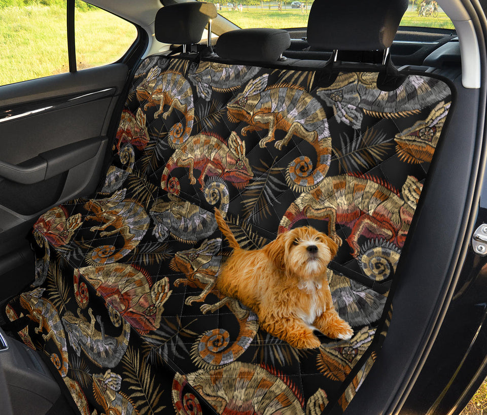 Chameleon Lizard Tropical Leaves Palm Tree Dog Car Seat Covers