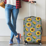 Sunflowers Ribbon Background Cabin Suitcases Luggages