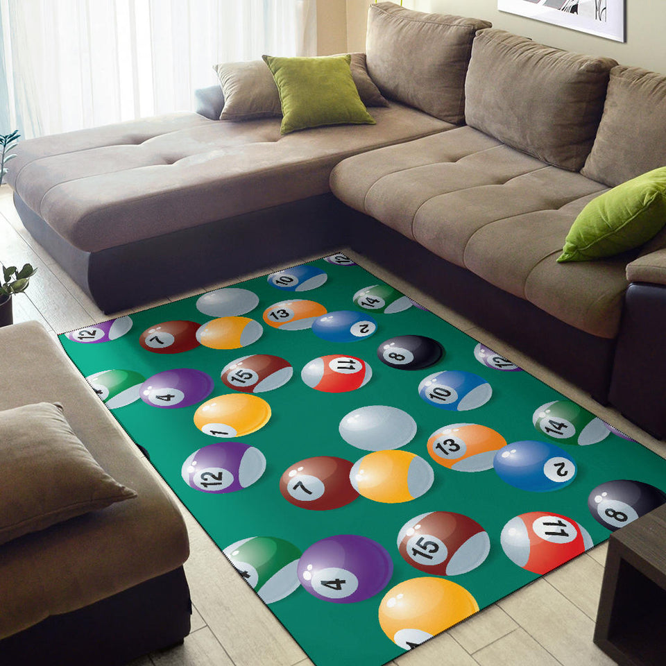 Billiard Ball Pattern Print Design 01 Area Rug